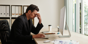 embarrassed business man