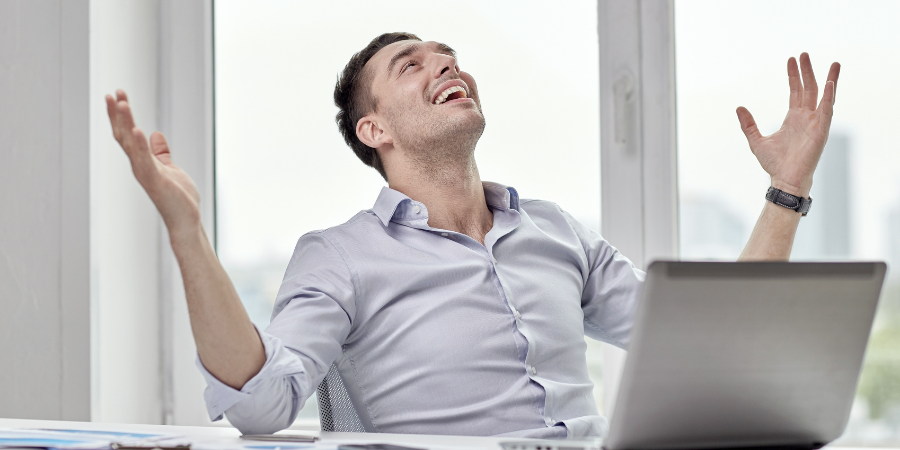 excited business man