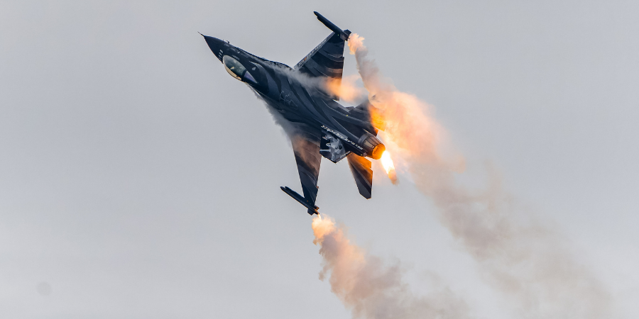 jet plane burning fuel