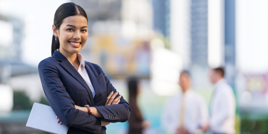 Smiling business lady