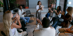 excited professional team